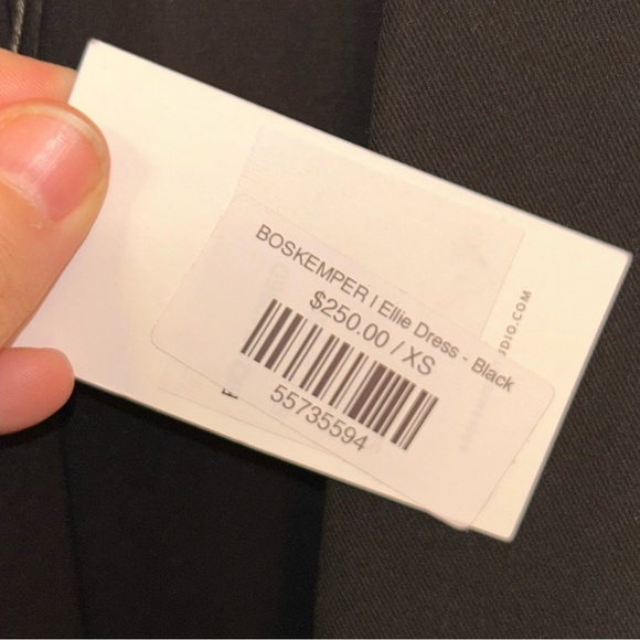 NWT BOSKEMPER Ellie Deep-V Mini Dress Black SZ: X-Small Anthro Free People - Picture 7 of 14